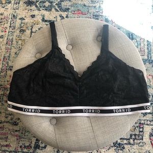 Black lace torrid bralette, size 3
